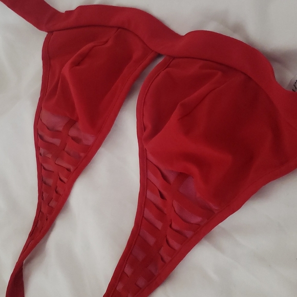 La Perla Red Burgandy Wine Two Peice Swimsuit Bikini S 42 38 2 - Picture 5 of 7